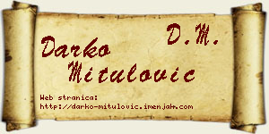 Darko Mitulović vizit kartica